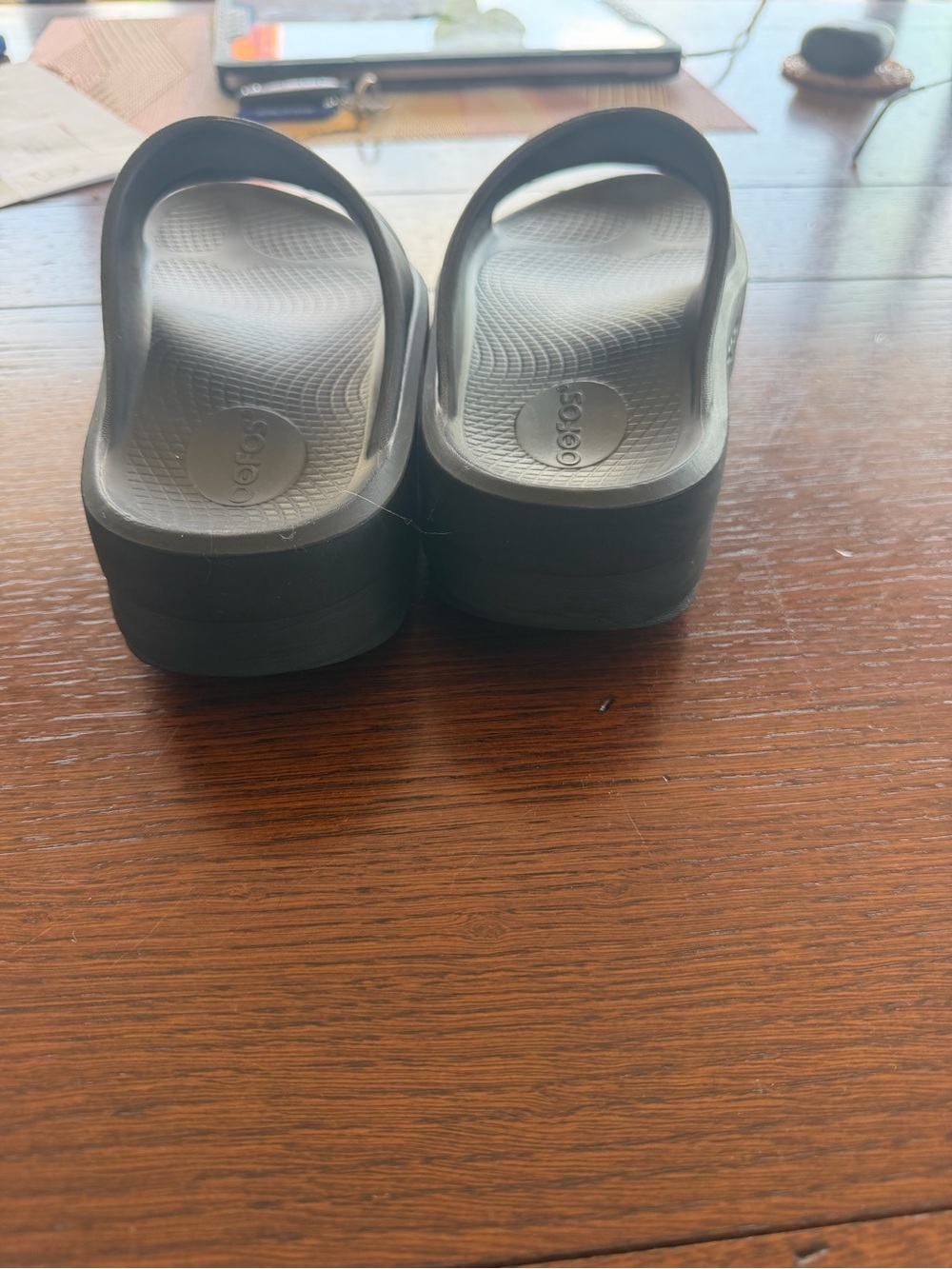 OOFOS Black Women's Slide Sandals - Picture 4 of 6